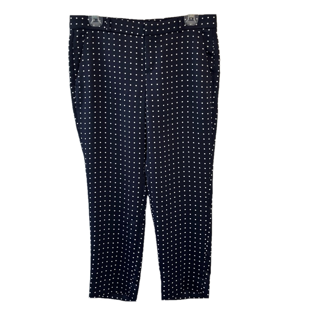Banana Republic Avery Satiny Navy Blue White Polka Dot Pants Trousers Women’s 6